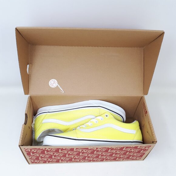 Vans Old Skool Skate Authentic Shoe Sneaker Lemon Yellow White Womens Size NEW - Picture 11 of 11